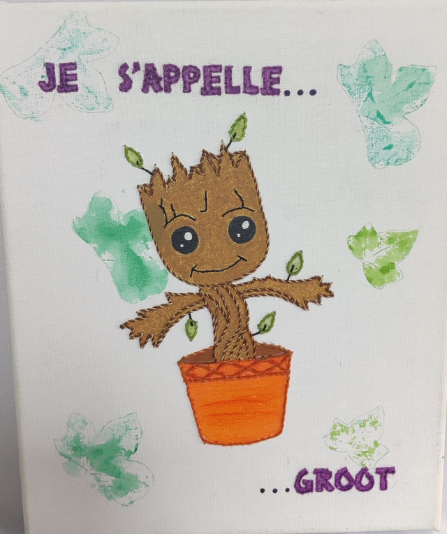 Toile brodée Groot Les Gardiens de la Galaxie