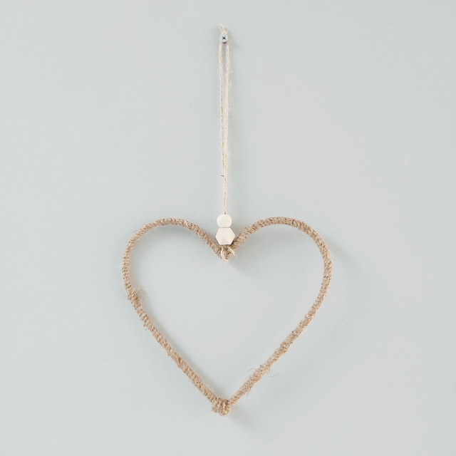 suspension Cœur minimaliste jute