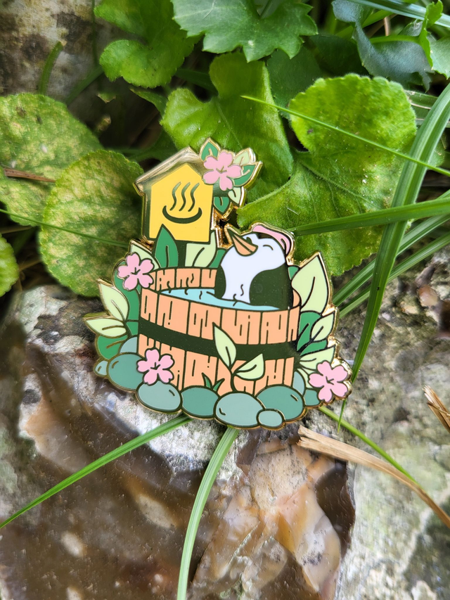 Pinguin dans le onsen