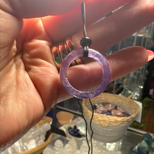 Amethyst Ring Necklace 