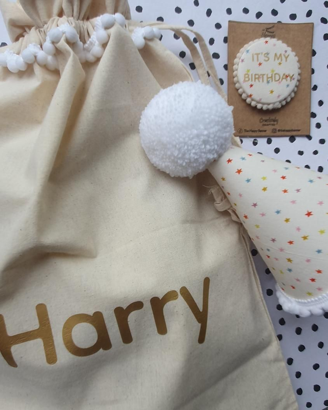 Pom Pom Gift Sack - Medium