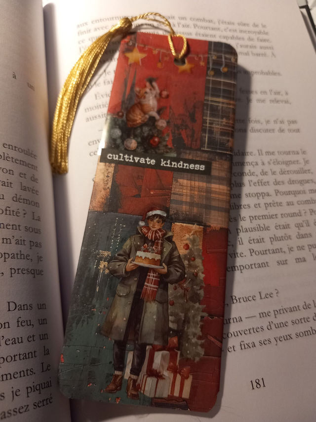 Marque-pages de Noël faits main – Messieurs & animaux sous le sapin