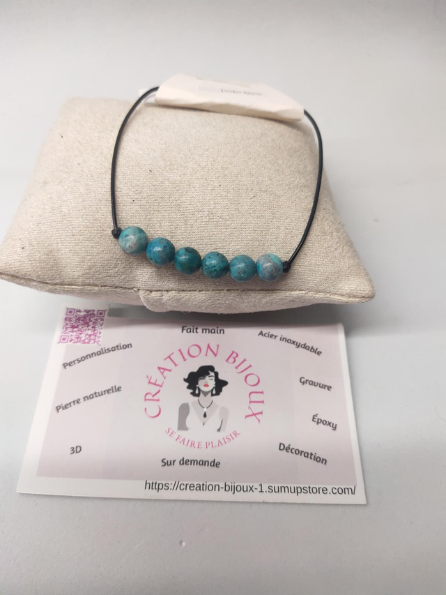 Bracelet jaspe  bleu