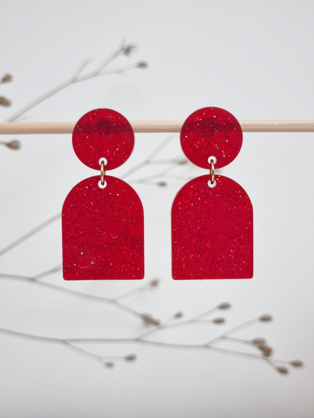 Puce et arche : Rouge paillettes