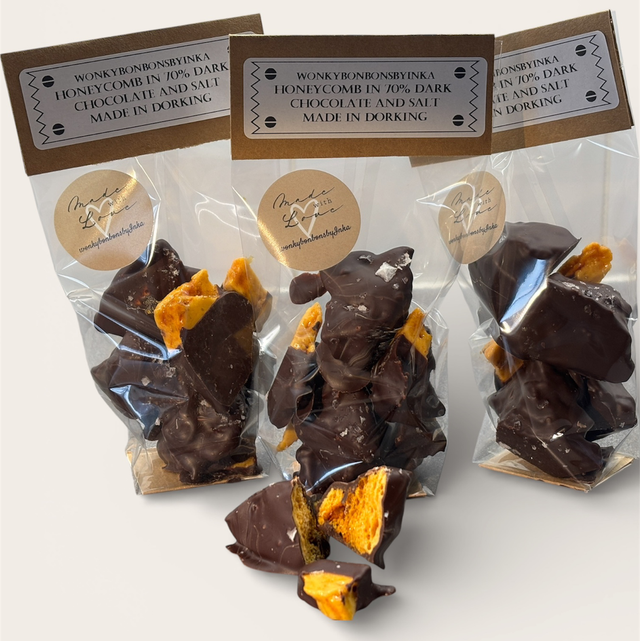 Honeycomb with 70% dark chocolate and salt