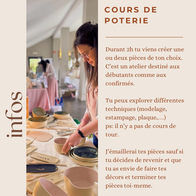 Cours céramique 2h 