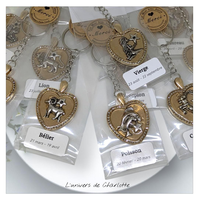 Porte-clés "Zodiaque" coeur