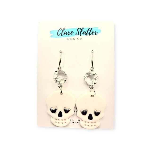 Skull crystal dangles