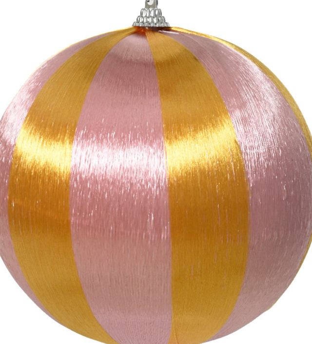 Striped Bauble - Pink &amp; Yellow