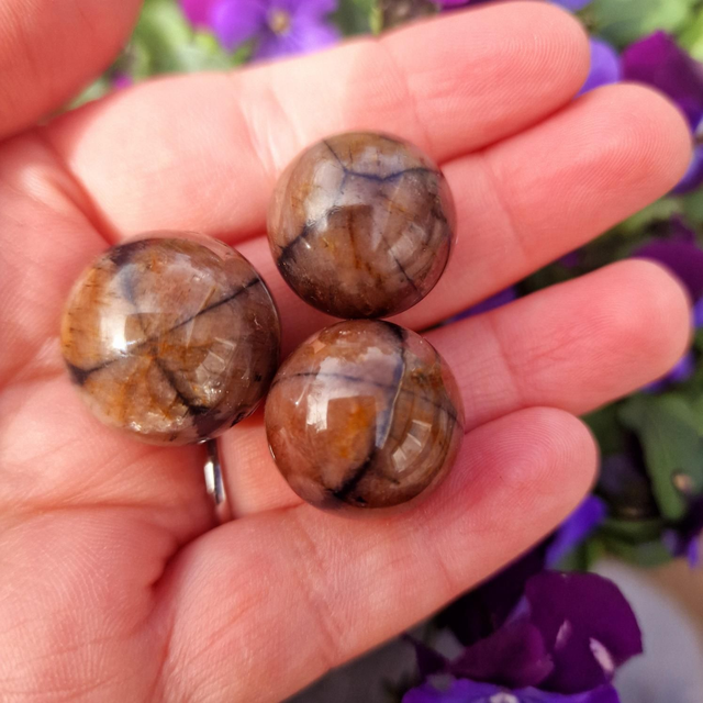 Chiastolite aka Baptism or Fairy stone Sphere 