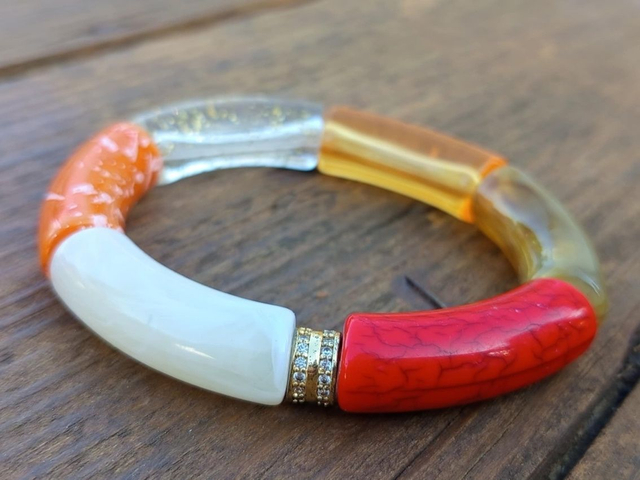 Bracelet perles tubes acrylique Chandra Kaddoo