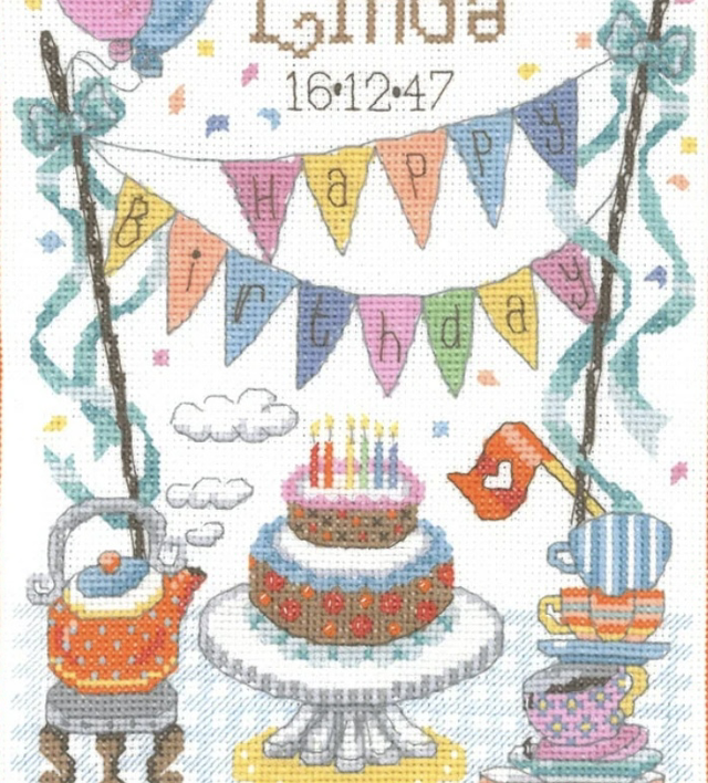 Celebration Counted Cross Stitch - Birthday Tea Sampler by CWOC