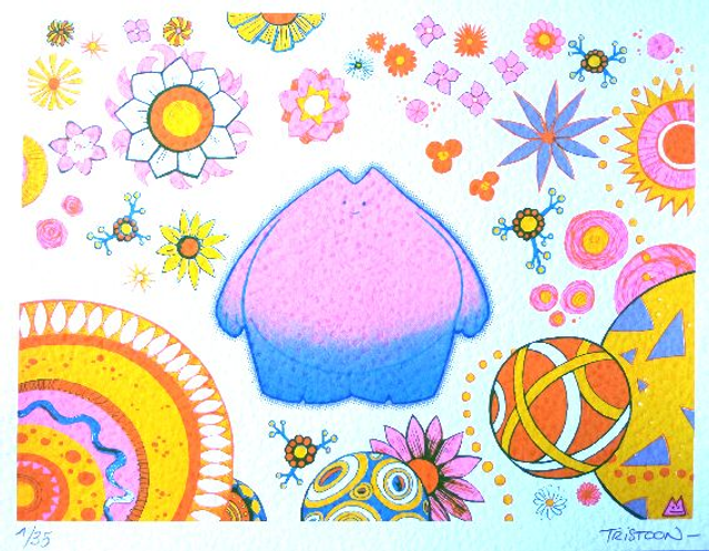 Sérigraphie Wolfi Fleurs