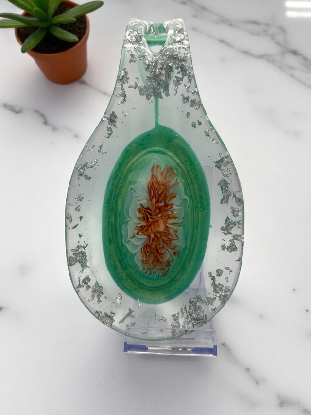 Transparent &amp; Gold Resin Spoon Rest Collection – 3D Bloom Designs | Handmade in Bournemouth