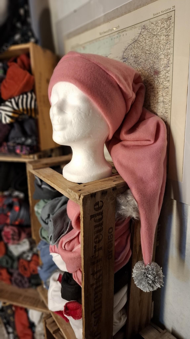 XL Zipfelmütze rosa, ca 70cm lang