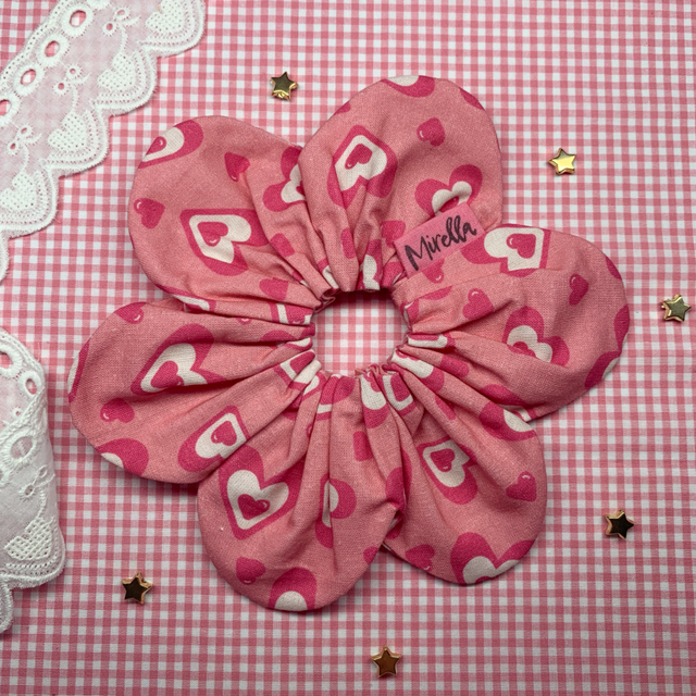 Be Mine (Pink) Flower Scrunchie