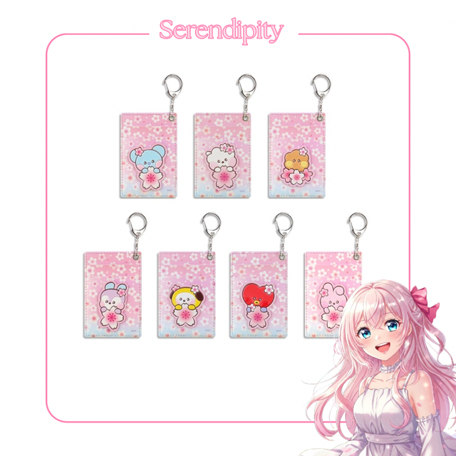 🌸 BT21 2024 - PORTE-CARTES CUIR FLEUR DE CERISIER 🌸