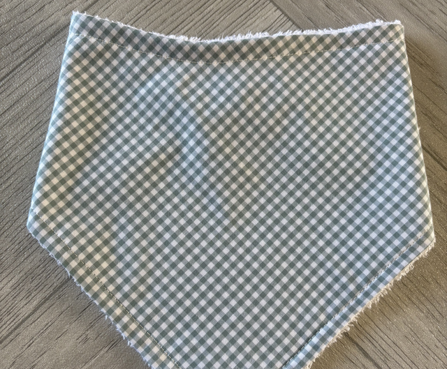 Duck Egg Blue Gingham Bamboo Dribble Bib