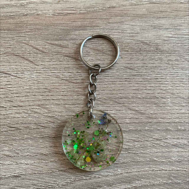 Porte-clés rond fleur