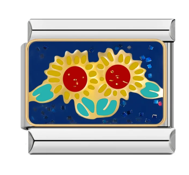 Charm 2 Girasoles con fondo azul