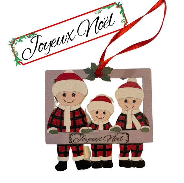 Décoration Noël “famille de 3” personnalisable 
