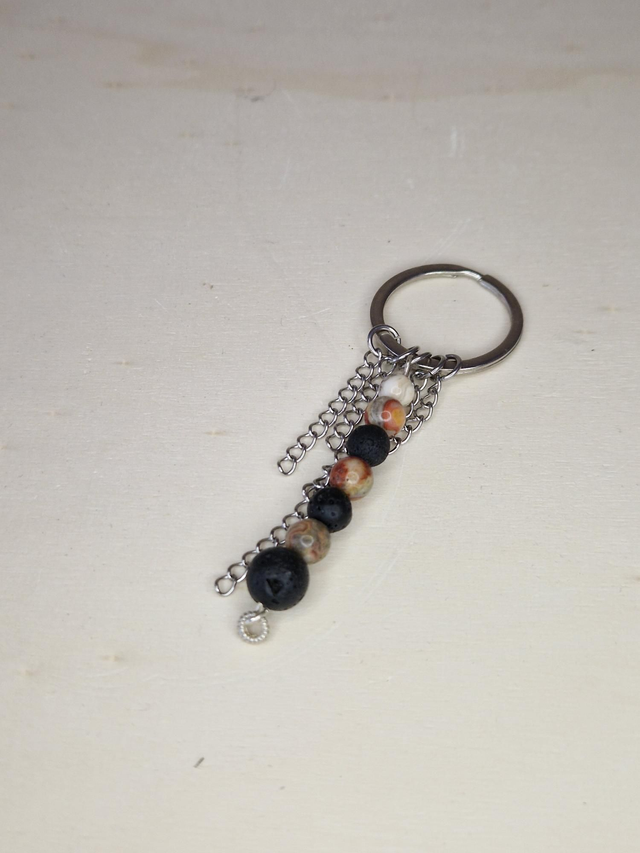 Porte-clés. Agate Crazy-Lace, Lave / 012