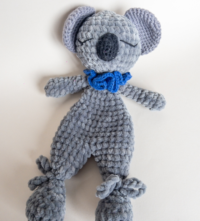 Doudou snuggler koala - collerette bleu