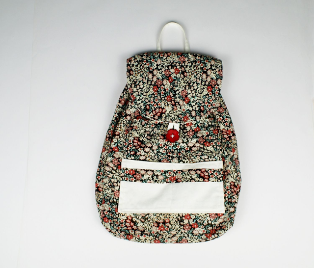 Personalised Eco Floral Handmade Fabric Backpack; Spring Rucksack; Teens Backpack; Swimming Bag; Gym Bag; Unique School Backpack