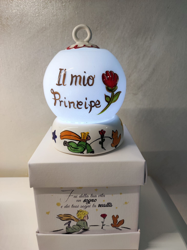Sfera led vetro e ceramica piccolo principe