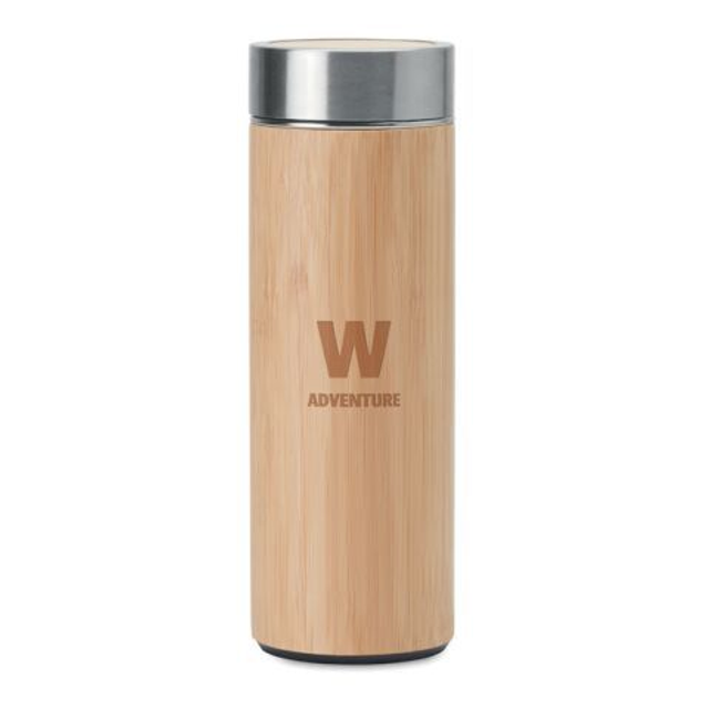 Double wall bamboo vacuum flask 400ml