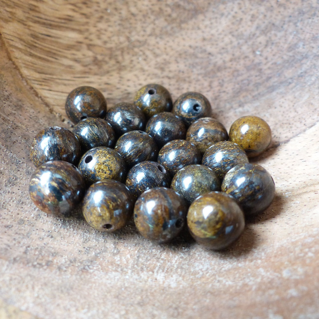 Bronzite perles rondes et polies - A l&#039;unité