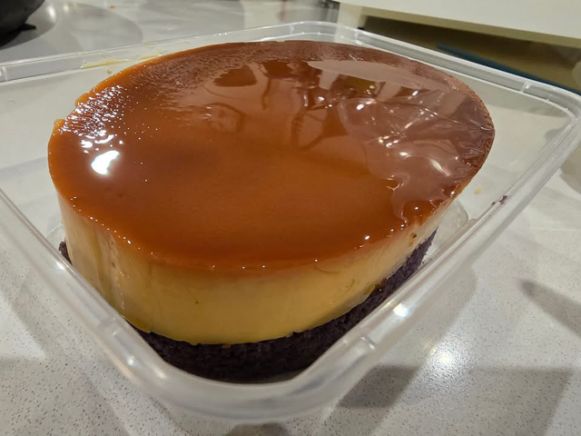 Ube flan cake