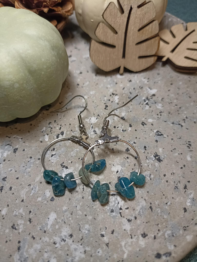 Boucles d'oreilles apatite bleue 