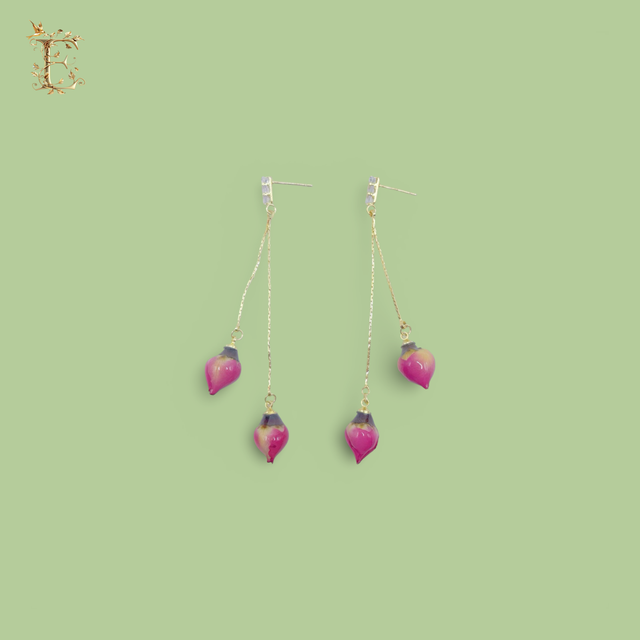 Elegant Small Rosebud Drops Earrings