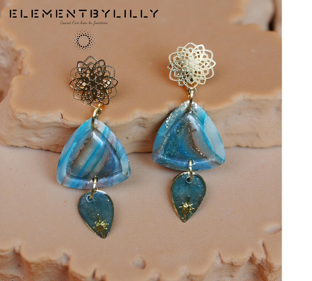 Boucles d'oreilles "océan d'or"