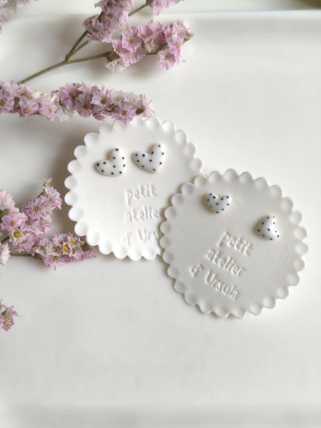 hearts with dots earrings