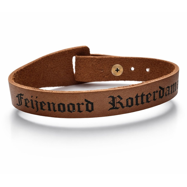 Feijenoord Rotterdam Lederen Armband - Bruin