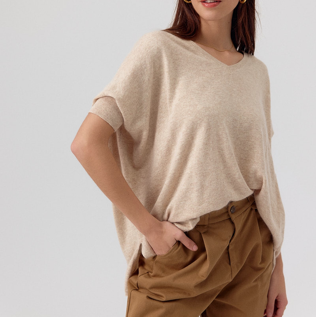 Pull Artlove Manches Courtes, beige 