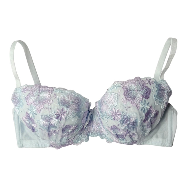Purple + blue floral Japanese Bra UK 32B  