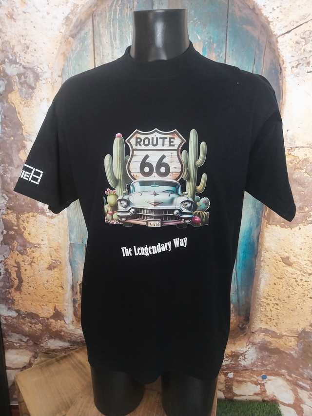 T-Shirt Noir Homme Route 66 (A54)