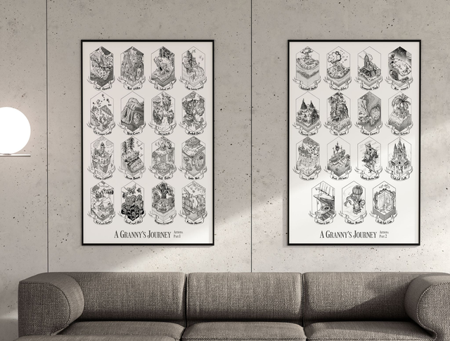 Lot de 2 Affiches - Le voyage de Mère-Grand - Partie 1 et 2