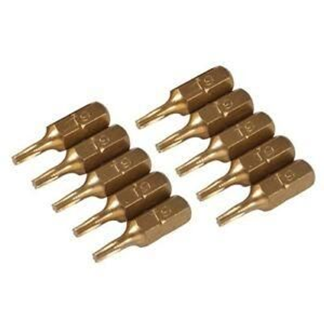 Silverline T9 Gold Screwdriver Bits 10pk T9 - 583250