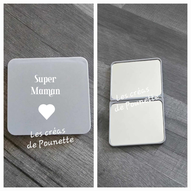 Miroir de poche carré à personnaliser