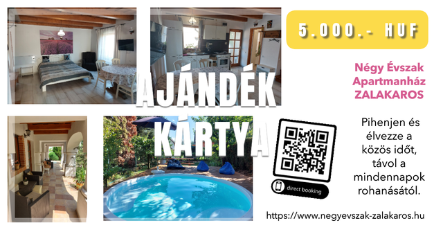 Ajándékkártya 1. Osztott szintes apartman