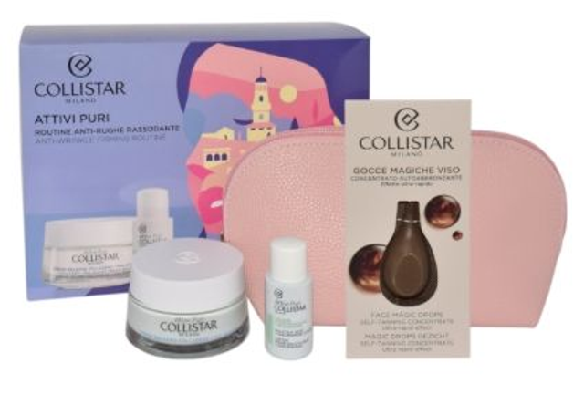 Zestaw Collistar Collagen Balm Cream + Salicylic Acid Lotion 15ml + Self Tanning Drops Sample + Cosmetics Bag