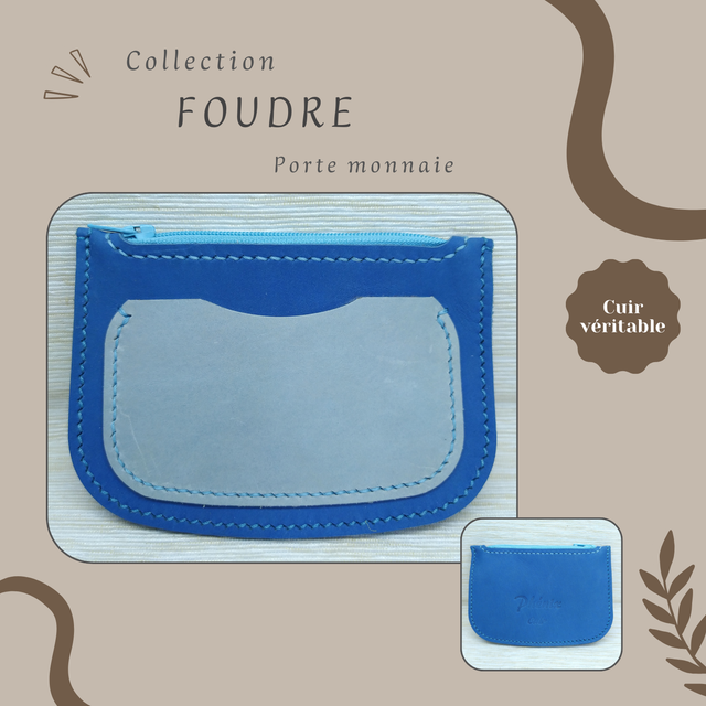 FOUDRE porte monnaie/carte - Bleu électrique &amp; Bleu
