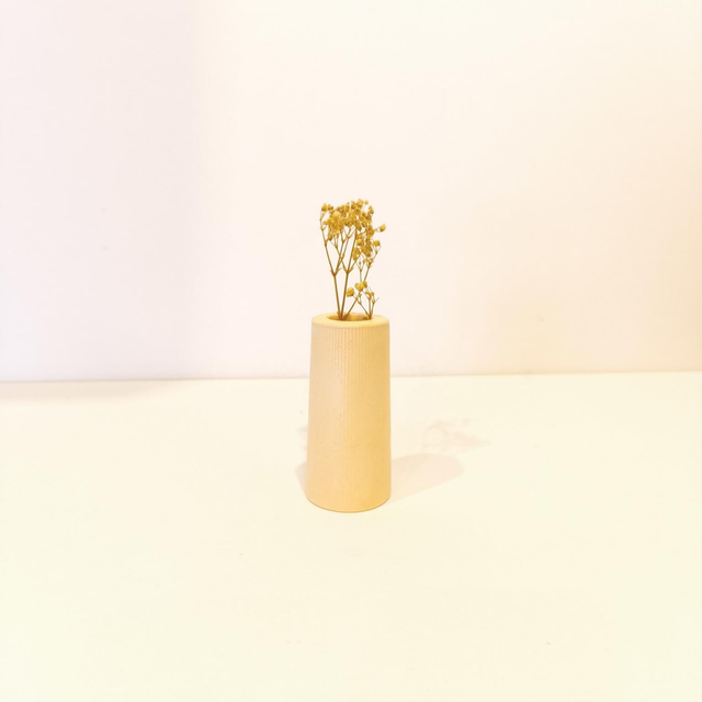 "Solune" Mini vase artisanal en gypse avec fleurs séchées – déco minimaliste  