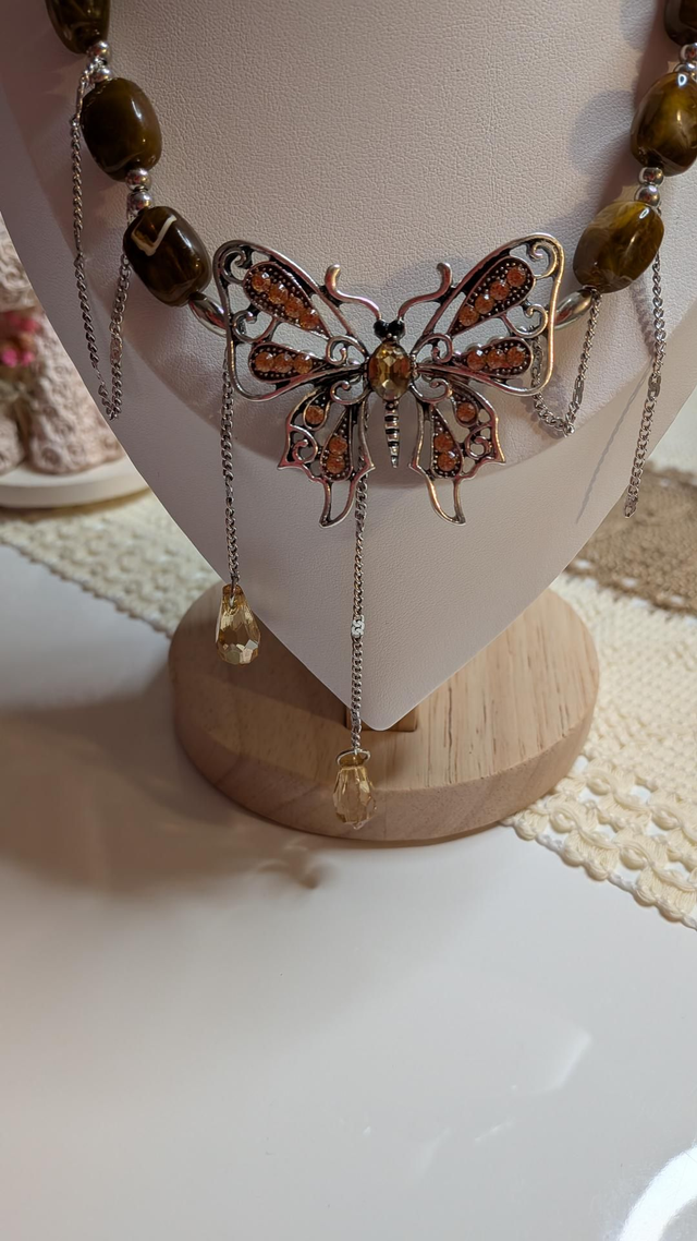 Nature inspired boho butterfly necklace