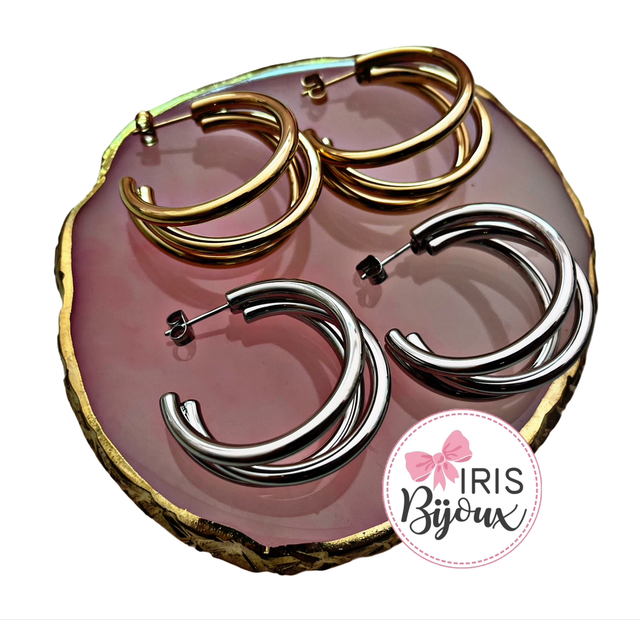 Orecchini cerchi intreccio 