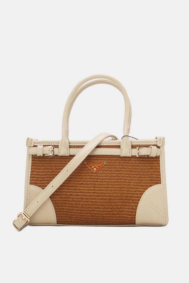 PAMPA Petit Sac Abricot Effet Paille